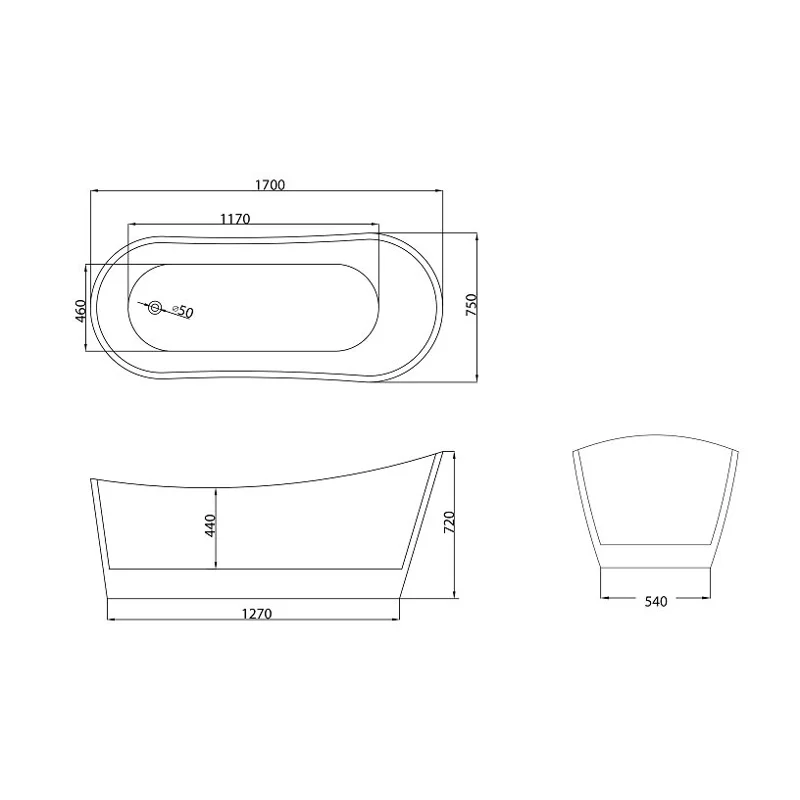 Ванна Grossman отдельностоящая GR-2102 Galaxy (170x75x72) GROSSMAN 1 место