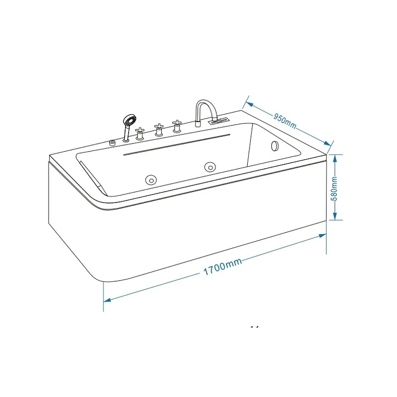 Ванна Grossman гидромассаж. GR-17095L (95x170x58) GROSSMAN 1 место