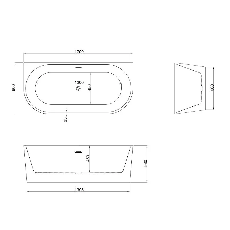 Ванна Grossman отдельностоящая GR-17071 Cristal (170x80x58) GROSSMAN 1 место