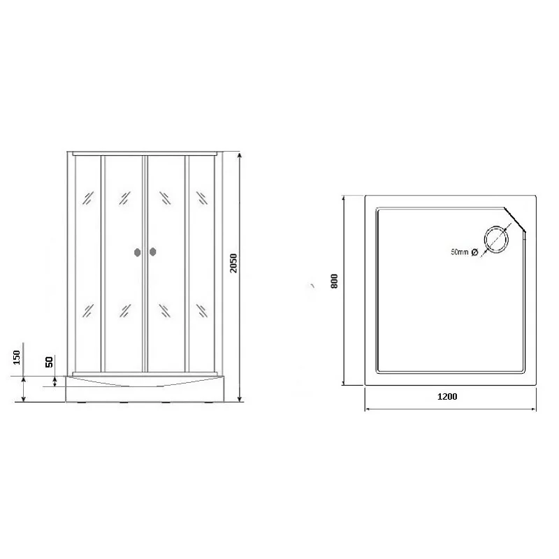 Душ.каб. GR172QR (120*80*205) GROSSMAN Classic 4 места