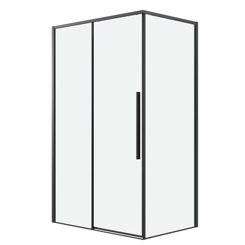 Боковая стенка Grossman 200.K33.01.90.21.00 Galaxy (90*195) черный матовый, стекло прозрачное, 1 место