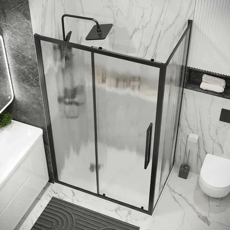 Боковая стенка Grossman 200.K33.02.70.21.02 Cosmo (70*195) черный матовый, стекло шиншилла,  1 место