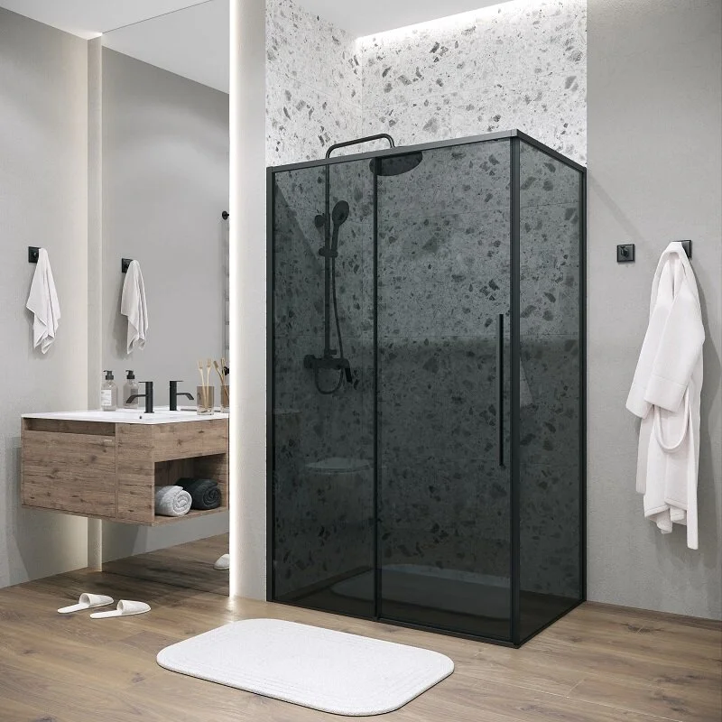 Боковая стенка Grossman 200.K33.01.90.21.10 Galaxy (90*195) черный матовый, стекло тонированное, 1 место