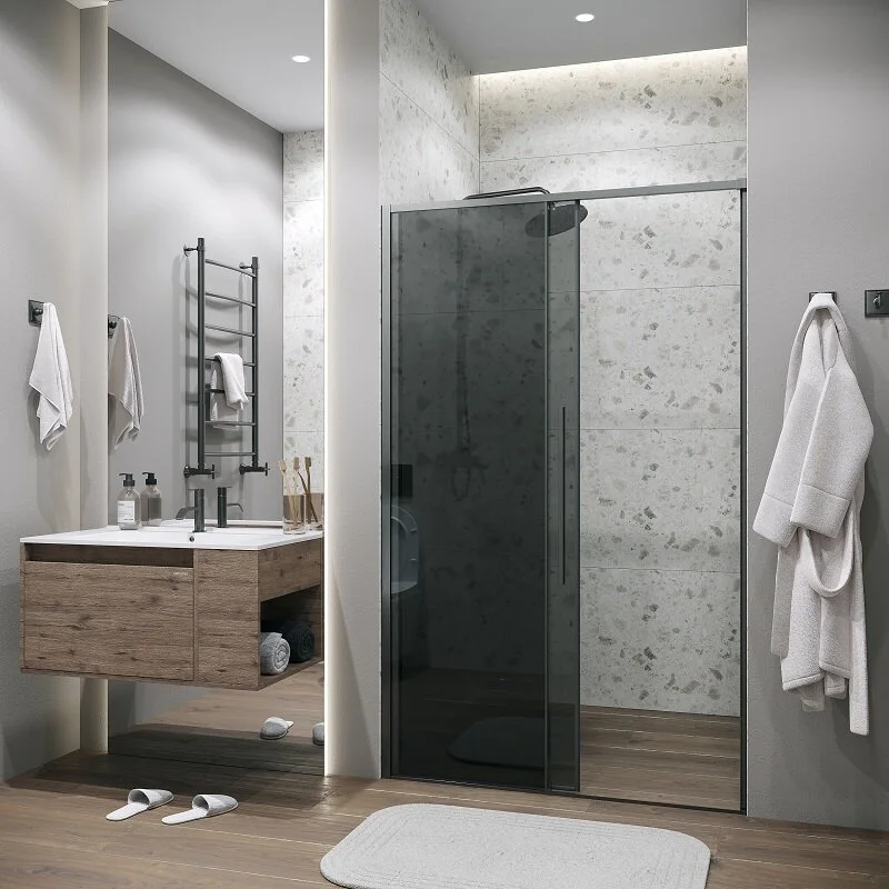 Дверь в нишу Grossman100.K33.01.100.42.10 Galaxy (100*195) графит сатин, стекло тонированное, 1 место