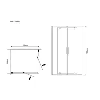 Душевой уголок Grossman GR-1280R Forta (120*80*190) прямоугольник, двери распашные 1 место