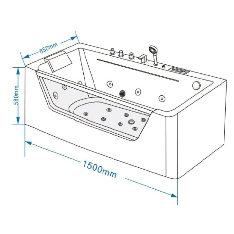 Ванна Grossman гидромассаж. GR-15085 (85x150x58) GROSSMAN 1 место