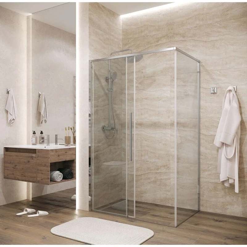 Боковая стенка Grossman 200.K33.01.80.10.00 Galaxy (80*195) хром, стекло прозрачное, 1 место