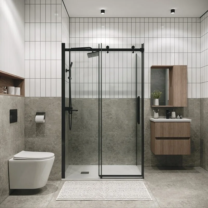 Боковая стенка Grossman 200.K33.04.90.42.00 Classic (90*195) графит сатин, стекло прозрачное, 1 место