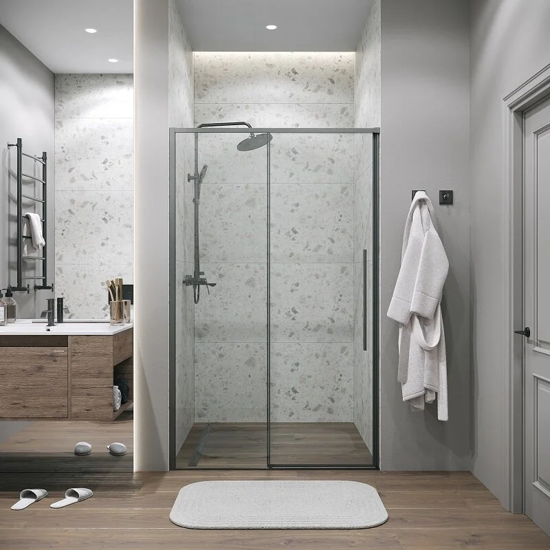 Дверь в нишу Grossman100.K33.01.100.42.00 Galaxy (100*195) графит сатин, стекло прозрачное, 1 место