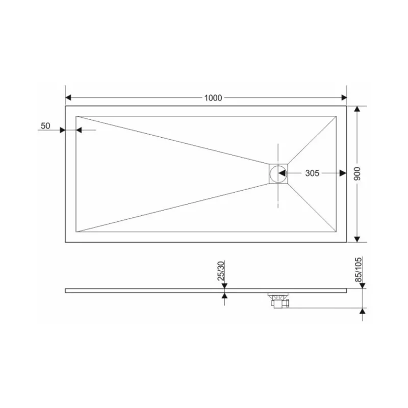 Экран Grossman черный металлический для прямоугольного поддона GR-S290100Q (90*100) Strong