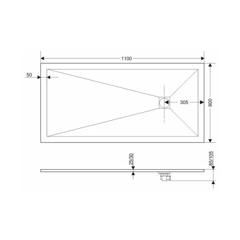 Экран Grossman белый металлический для прямоугольного поддона GR-S190110Q (90*110) Strong