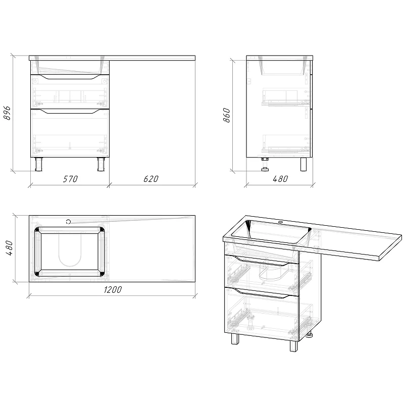 Тумба напольная GROSSMAN 