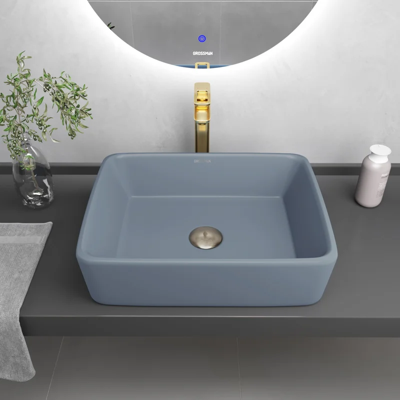 Раковина Grossman GR-3016BSM-21 (480*370*130) ГОЛУБАЯ МАТОВАЯ