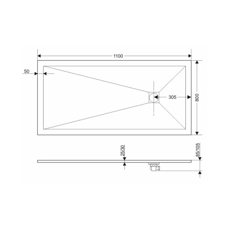 Экран Grossman белый металлический для прямоугольного поддона GR-S180110Q (80*110) Strong