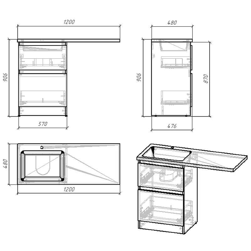 Тумба напольная GROSSMAN 