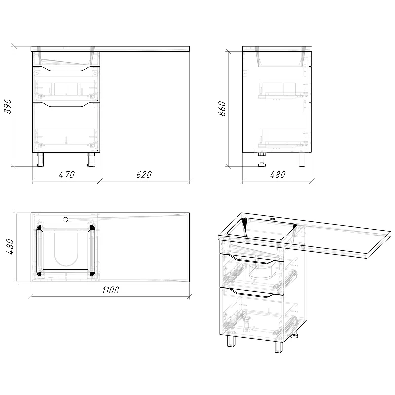 Тумба напольная GROSSMAN 