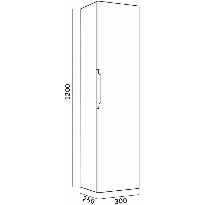 Шкаф-пенал GROSSMAN подвесной "КРОСС-30 см" универсальный бетон