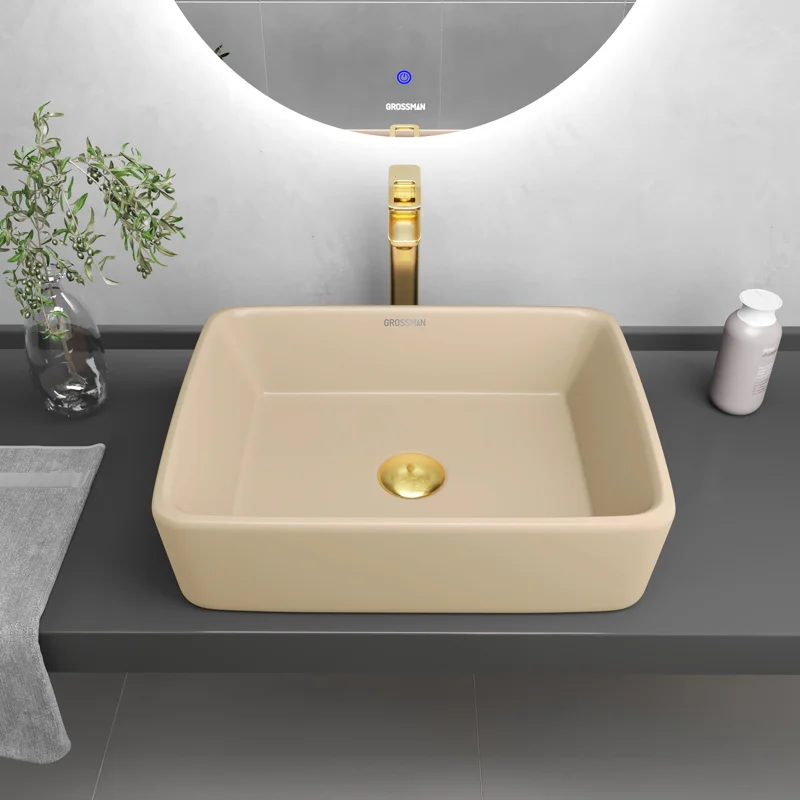 Раковина Grossman GR-3016BEM (480*370*135) БЕЖЕВАЯ МАТОВАЯ