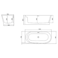 Акриловая ванна BELBAGNO BB410-1700-780-L
