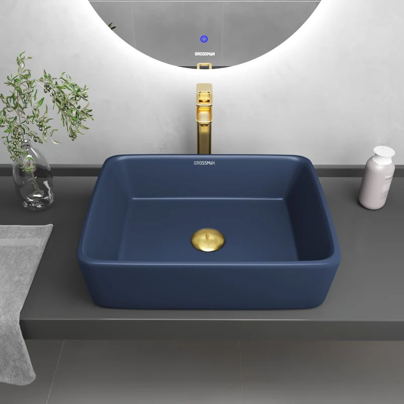 Раковина Grossman GR-3016BLM (480*370*130) СИНЯЯ МАТОВАЯ