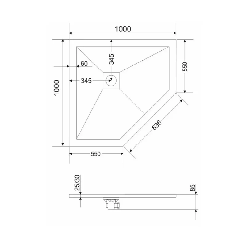 Экран Grossman белый металлический для поддона трапеция GR-S1100100D (100*100) Strong