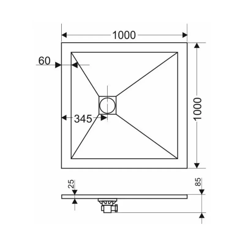 Экран Grossman белый металлический для квадратного поддона GR-S1100100Q (100*100) Strong