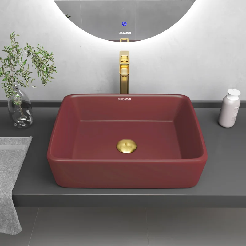 Раковина Grossman GR-3016VIM (480*370*130) БОРДОВАЯ МАТОВАЯ