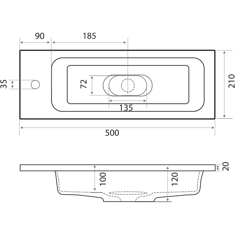 Раковина для мебели Grossman Модуль 50х21 4627173210607