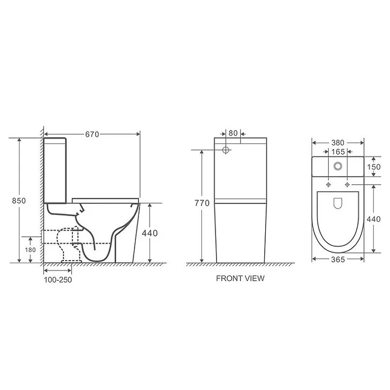 Унитаз GR-4449SQ (670*380*850) напольный,безободковый, СМЫВ ТОРНАДО БЕСШУМНЫЙ, 2 места