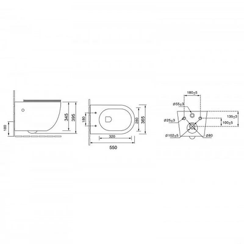 Унитаз подвесной Grossman GR-4411GBRS золотистый (черный внутри)