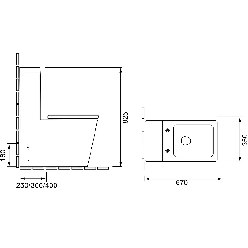Унитаз GR-4493 Cristal (670*350*825) МОНОБЛОК напольный с толстой крышкой, 1 место