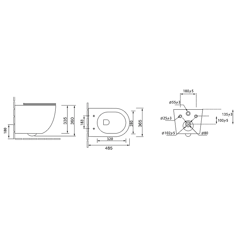 Унитаз GR-4455GLMS Color (485*365*360) СВЕТЛО-СЕРЫЙ МАТОВЫЙ подвесной БЕЗОБОДКОВЫЙ с тонкой крышкой