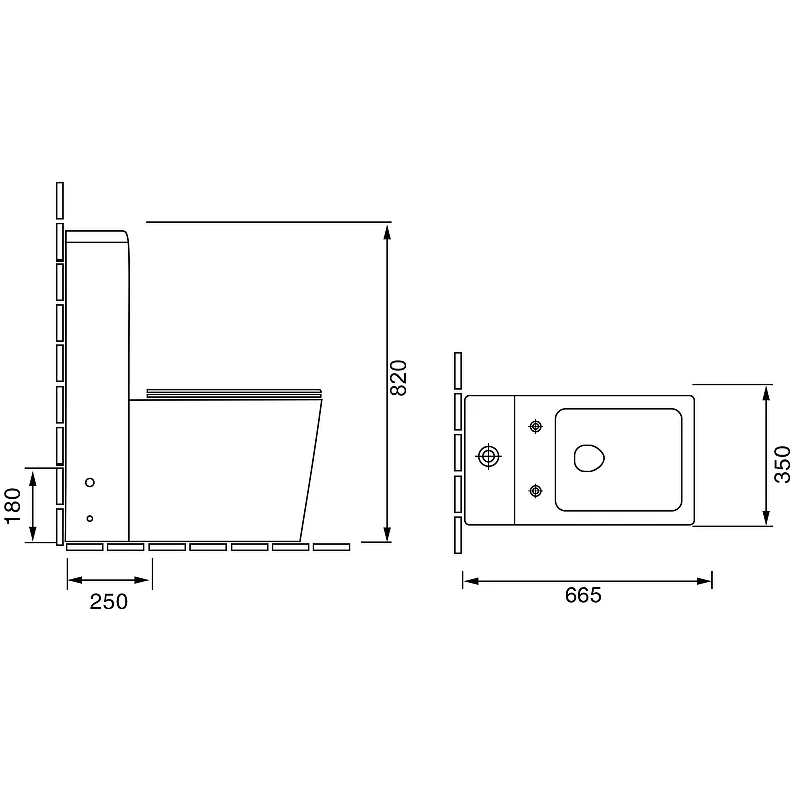Унитаз GR-4400S Falcon (665*350*820) МОНОБЛОК напольный с тонкой крышкой, 1 место
