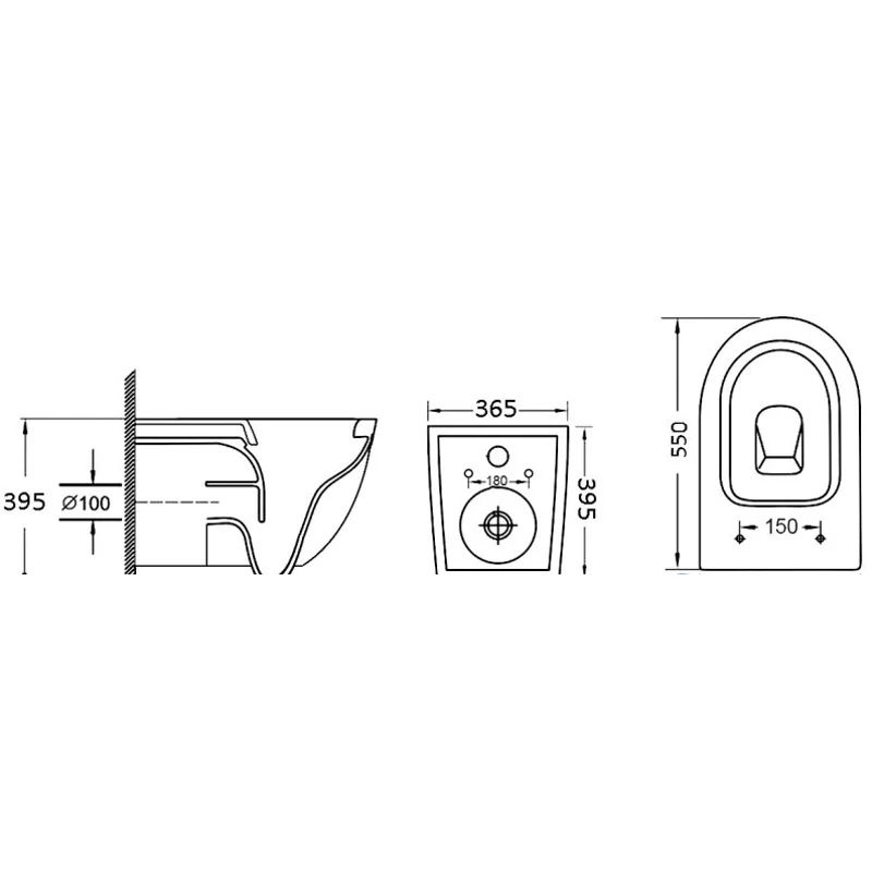 Унитаз GR-4411GWLS (550*360*375) ЗОЛОТОЙ внутри БЕЛЫЙ подвесной БЕЗОБОДКОВЫЙ с тонкой крышкой
