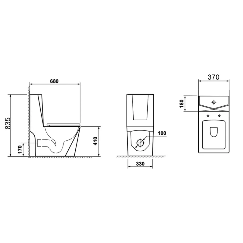 Унитаз Cristal GR-4491 Cristal (680*370*835) МОНОБЛОК напольный с толстой крышкой, 1 место