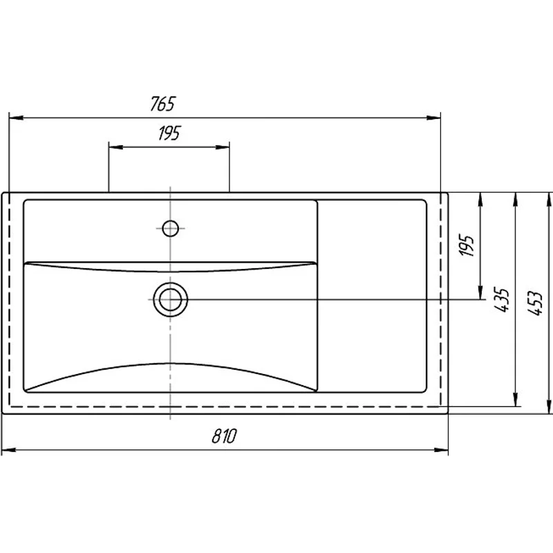 Раковина для мебели Grossman Фостер 80х45.3 правая