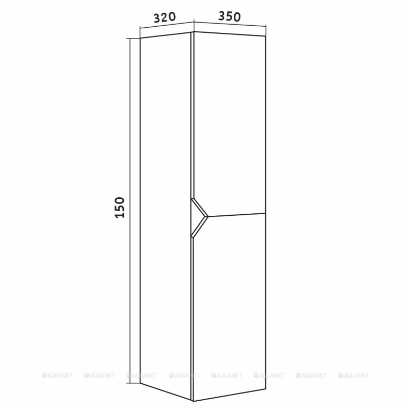 Шкаф-пенал GROSSMAN подвесной "ИНЛАЙН-35 см" универсальный белый/бетон