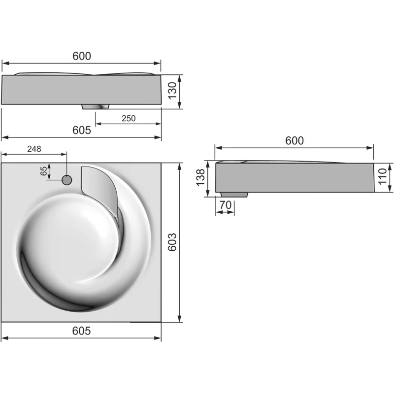 Раковина Grossman Neo 60 2606001 на стиральную машину Белая