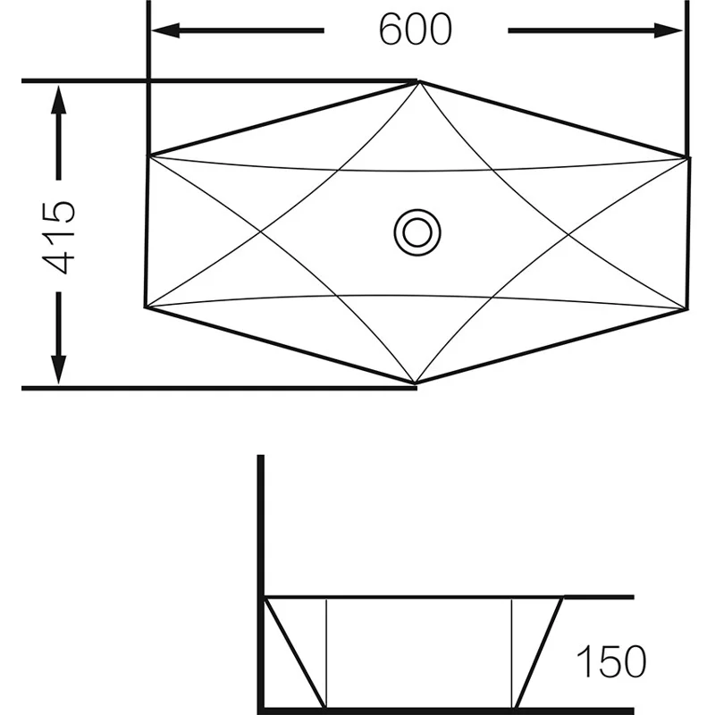 Раковина Grossman GR-3030 (600*415*130) БЕЛАЯ
