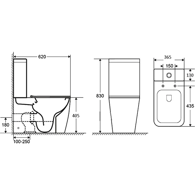 Унитаз GR-4453S Style (620*365*830) напольный БЕЗОБОДКОВЫЙ с тонкой крышкой, 2 места