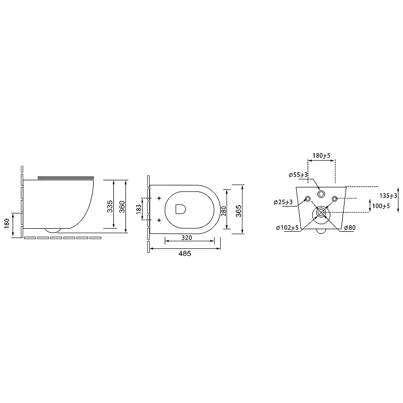 Унитаз GR-4455GSMS Color (485*365*360) ХАКИ МАТОВЫЙ подвесной БЕЗОБОДКОВЫЙ с тонкой крышкой