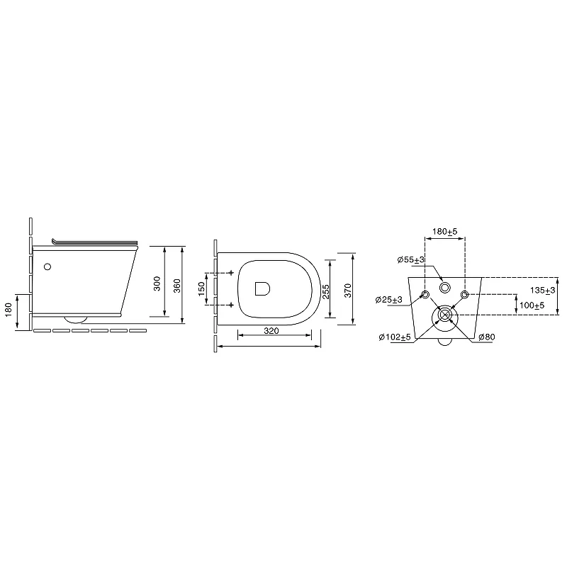 Унитаз GR-4482MS Retro (545*370*360) БЕЛЫЙ МАТОВЫЙ подвесной БЕЗОБОДКОВЫЙ с тонкой крышкой