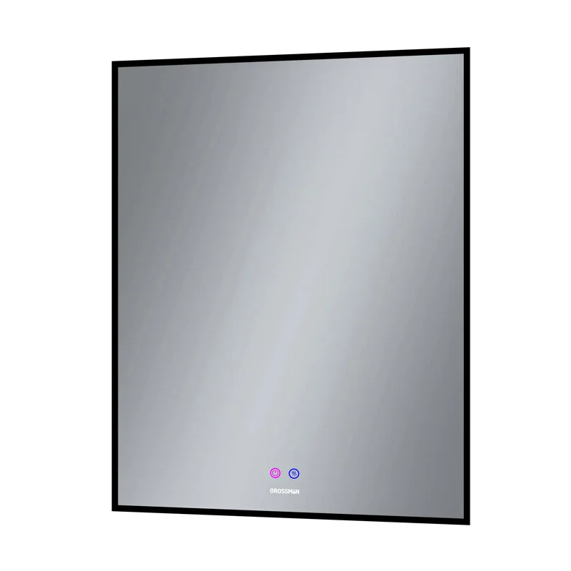 Зеркало GROSSMAN PRAGMA-норма BLACK (700*800*45) LED с сенсорным выключателем и подогревом Зеркало GROSSMAN PRAGMA-норма BLACK (700*800*45) LED с сенсорным выключателем и подогревом
