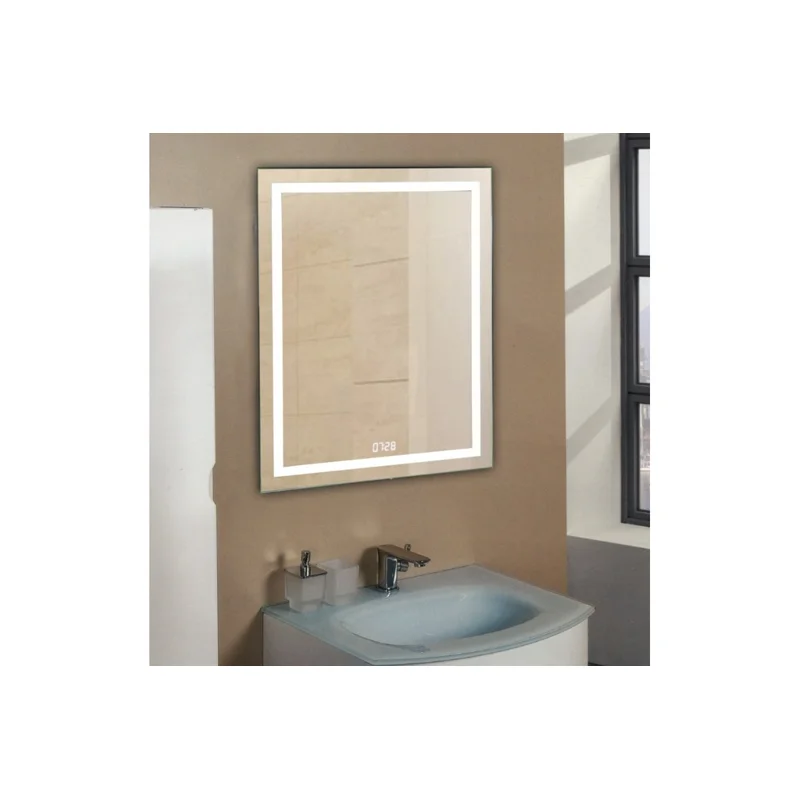         Зеркало Relisan WENDY 700х900 с часами и подсветкой