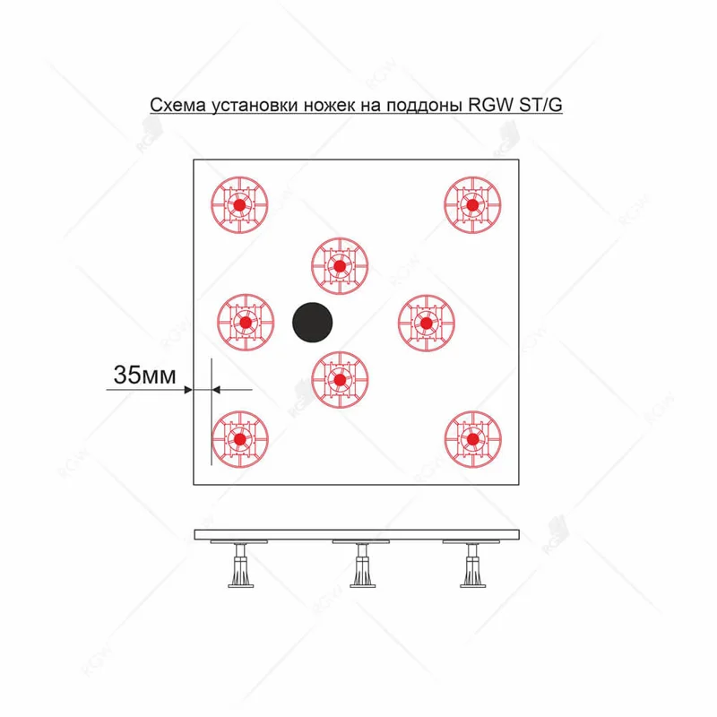 Ножки для поддона RGW N-01 (10) W