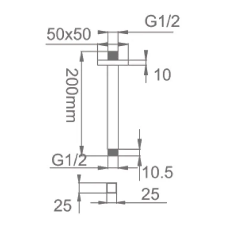 Держатель верхнего душа потолочный Gllon ST005