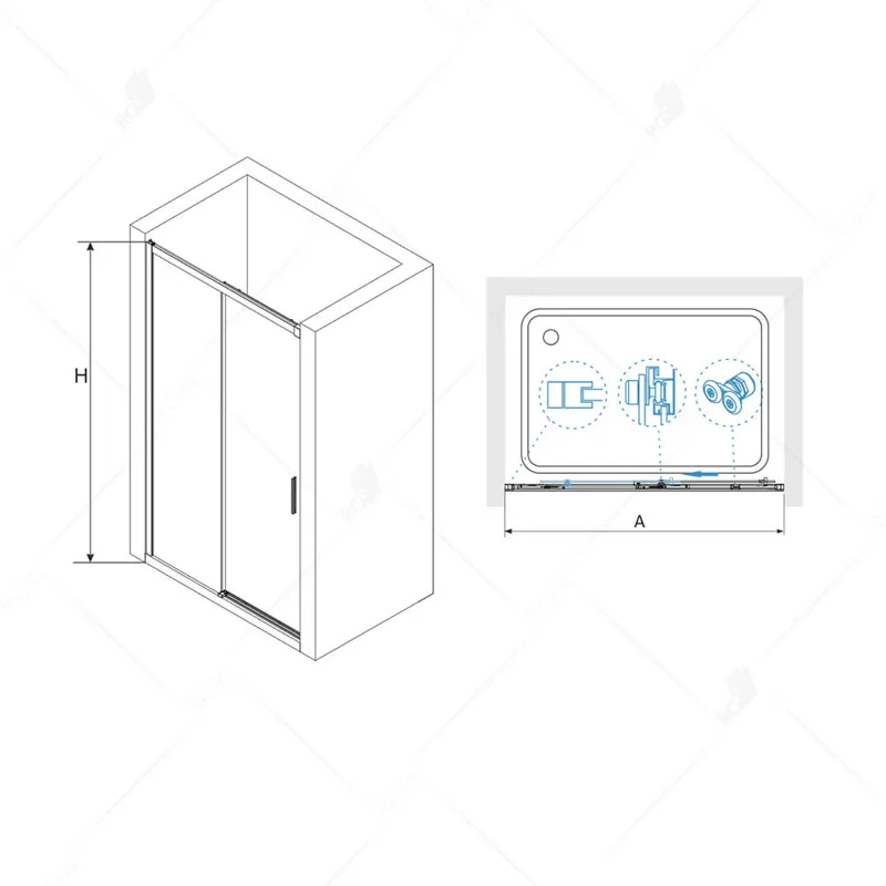 Душевая дверь RGW Leipzig LE-12 110 34121211-11 профиль Хром стекло прозрачное