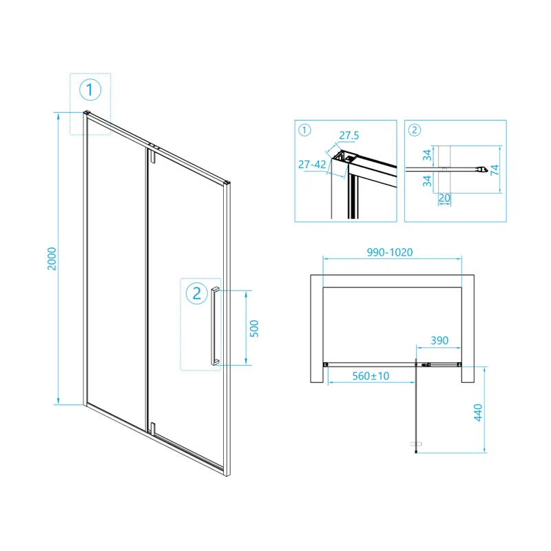Душевая дверь RGW Stilvoll SV-03 100 06320310-11 профиль Хром стекло прозрачное