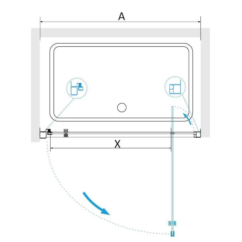 Душевая дверь в нишу RGW Passage PA-105, 410810508-11, 80 см, стекло прозрачное, профиль хром
