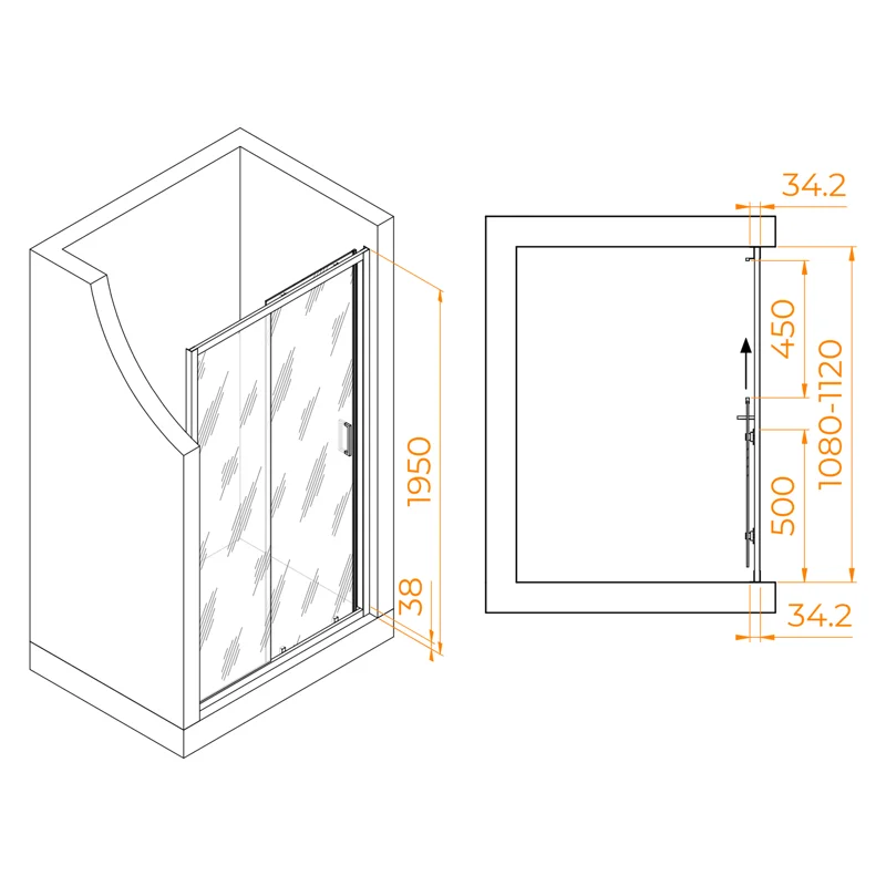 Душевая дверь RGW Passage PA-14 110 41081411-11 профиль Хром стекло прозрачное